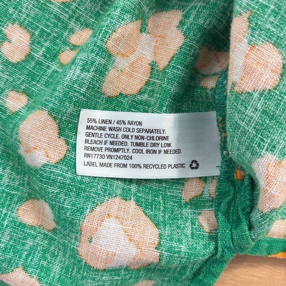 Tabitha Brown for Target Tropical Leopard Print Linen Blend Shirt. Size M - Picture 8 of 8